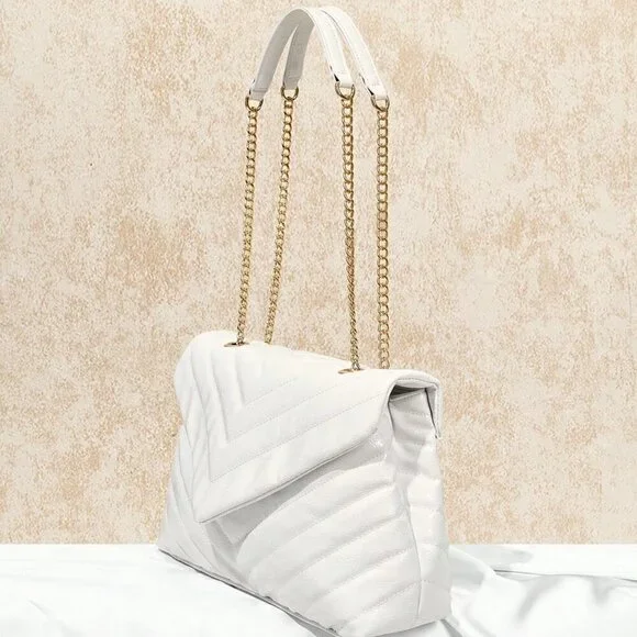 White Elegant Women's Large Capacity Shoulder Bag - Picture 2 of 5